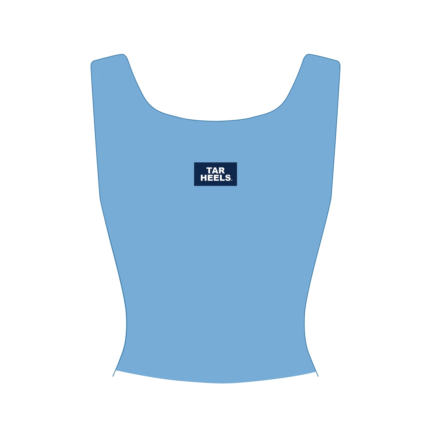 The Alli Ribbed Tank Tar Heels Woven Label | Carolina Blue