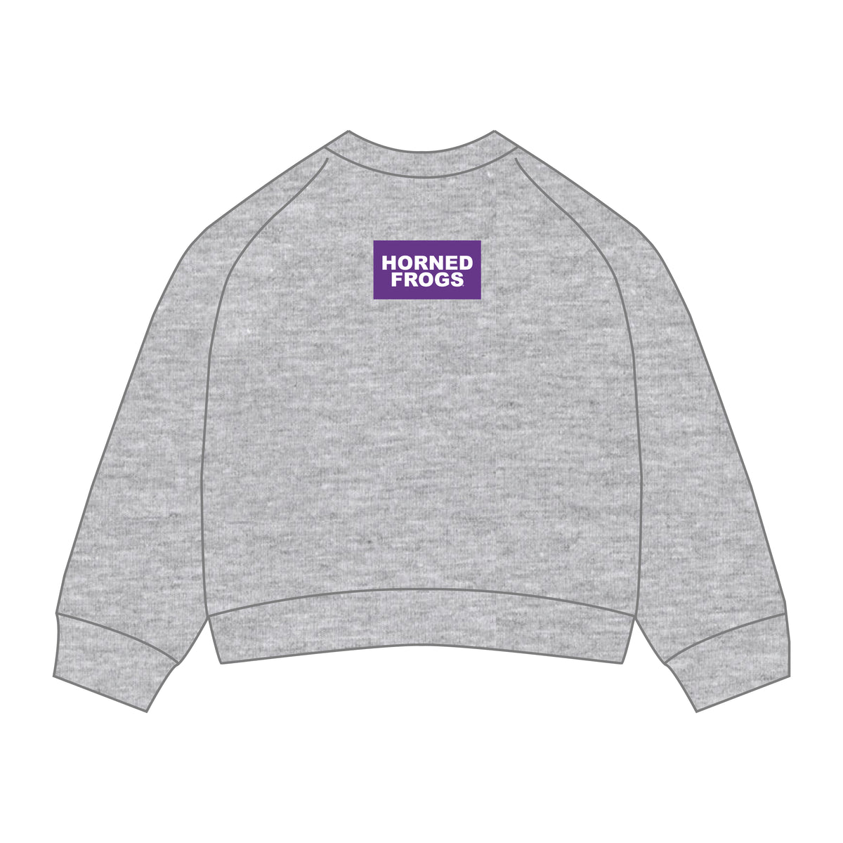The Ava Airy Crewneck Horned Frogs Woven Label | Heather Grey
