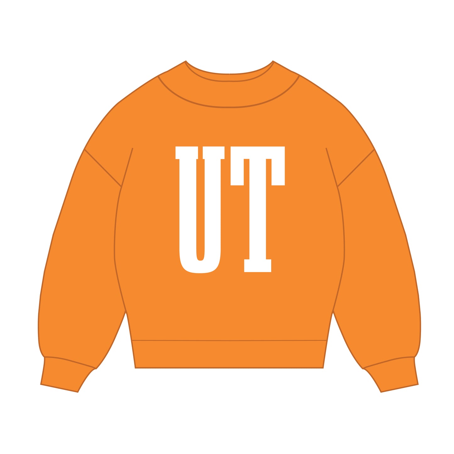 The Madi Varsity Mockneck Tennessee | Bright Orange