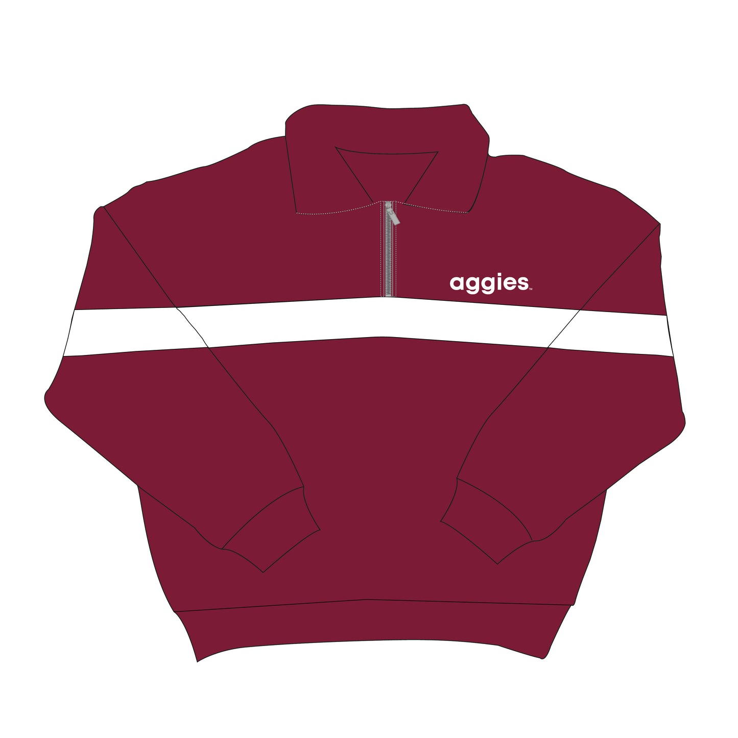 The Heather Half Zip Texas A&M | Youth Deep Maroon