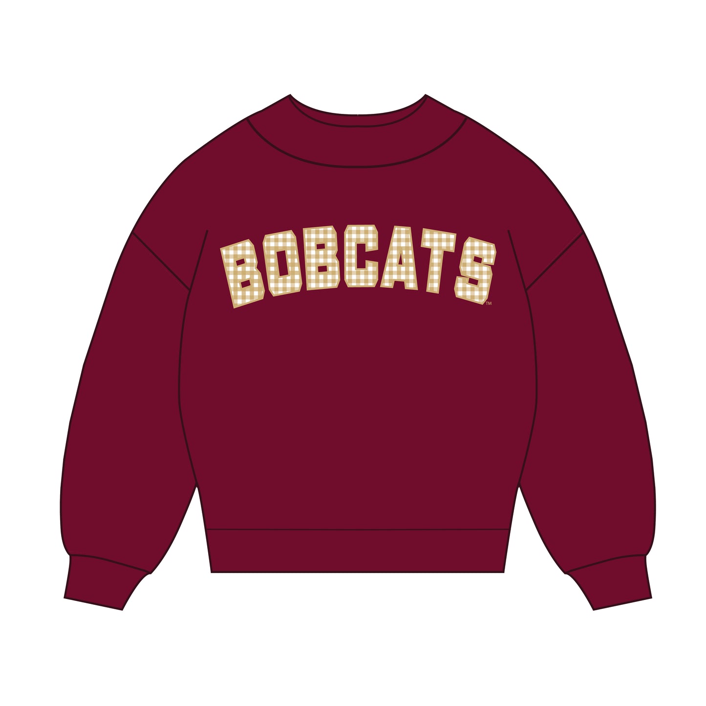 The Mallory Gingham Mockneck Texas State | Maroon