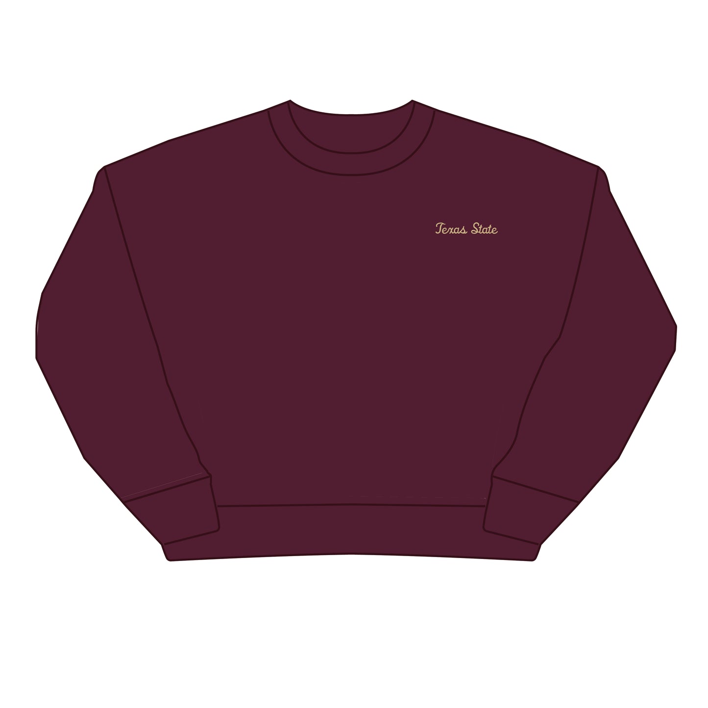 The Brooke Solid Crewneck Texas State | Youth Maroon