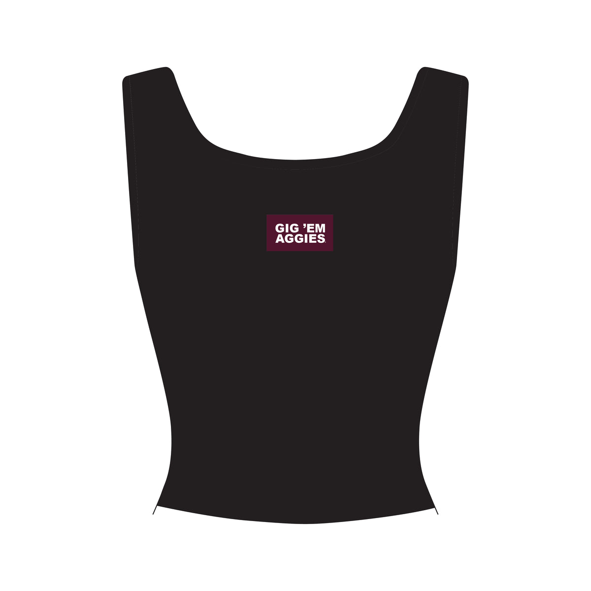 The Alli Ribbed Tank Gig 'Em Aggies Woven Label | Youth Black