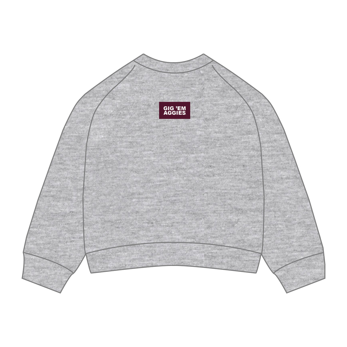 The Ava Airy Crewneck Gig 'Em Aggies Woven Label | Ash