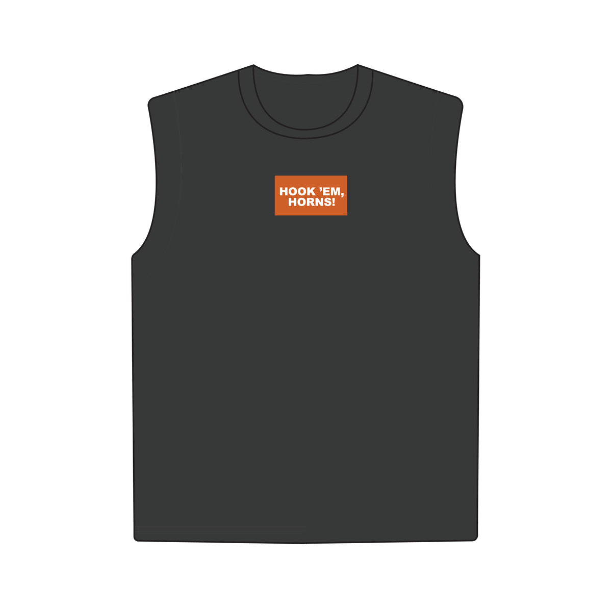 The Anna Active Tank Hook 'Em Horns Woven Label | Youth Graphite