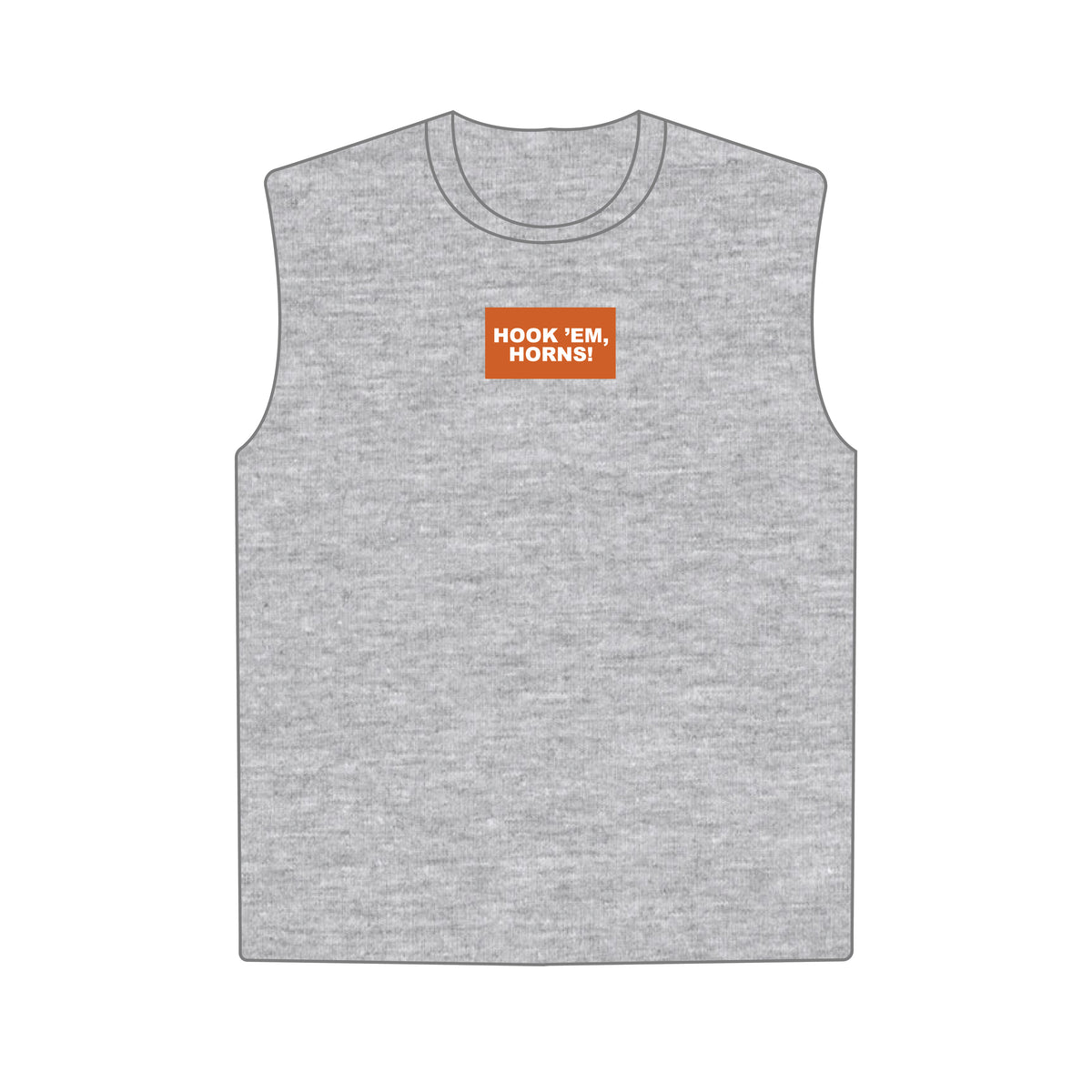 The Anna Active Tank Hook 'Em Horns Woven Label | Heather Grey