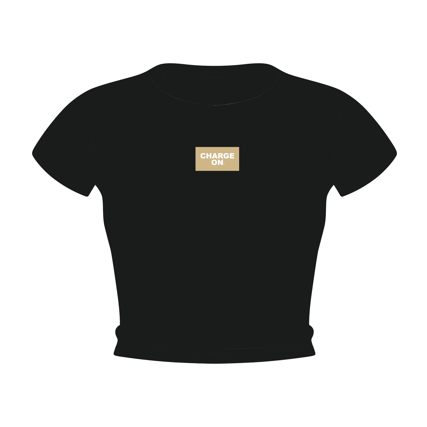 The Raegan Ribbed Baby Tee Charge On Woven Label | Youth Black