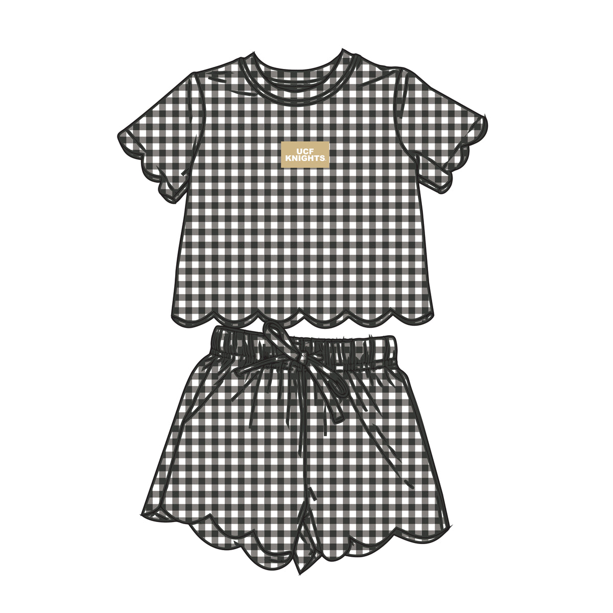 The Sue Scalloped Set Troy Trojans | Youth Black