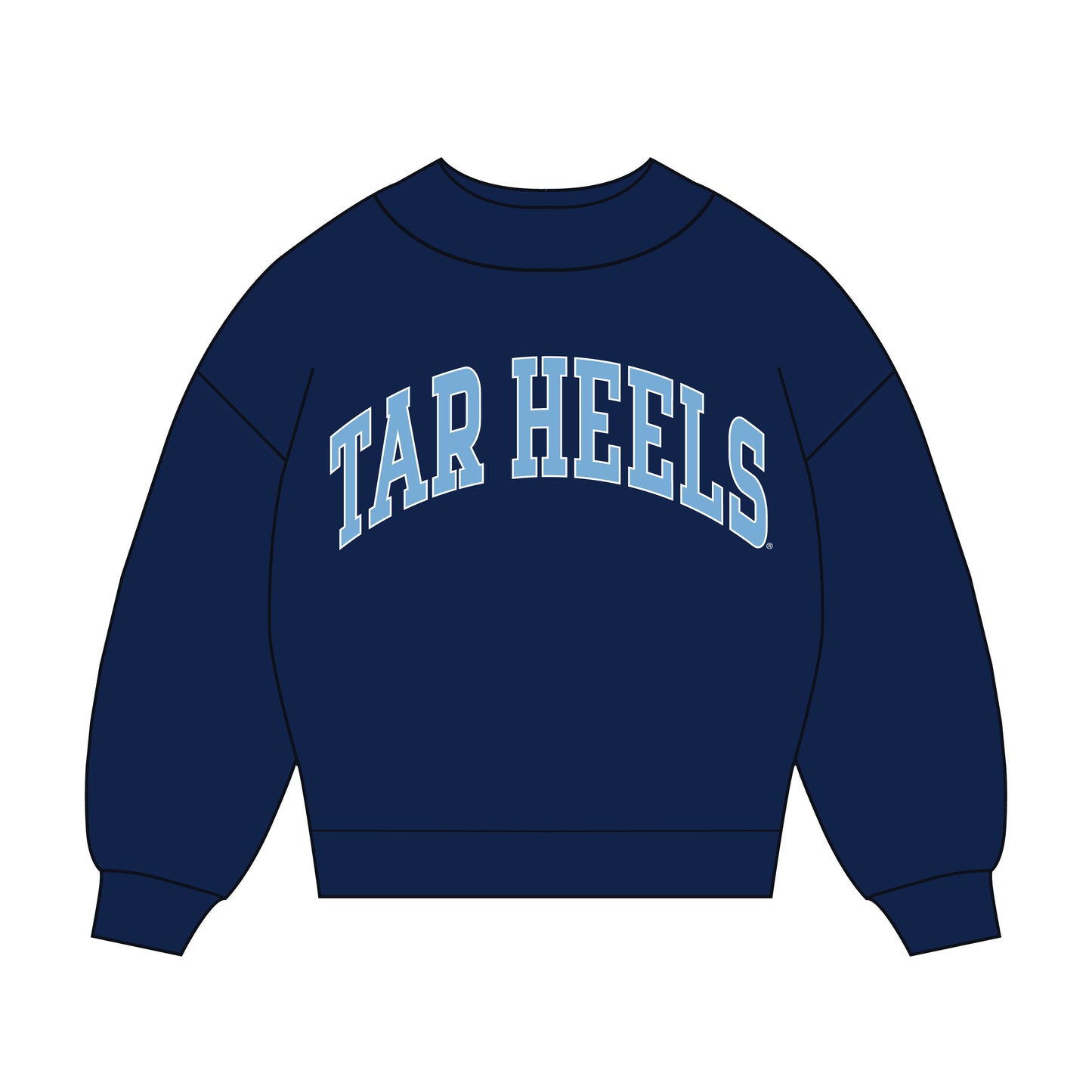 The Madi Classic Mockneck Tar Heels Applique | Navy