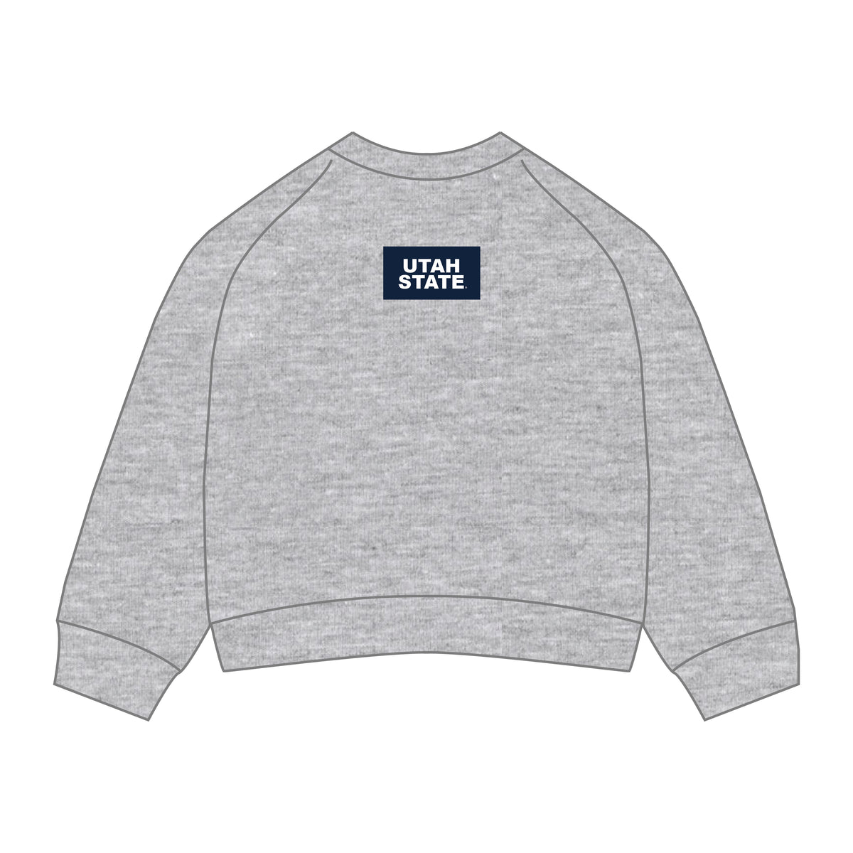 The Ava Airy Crewneck Utah State Woven Label | Youth Heather Grey