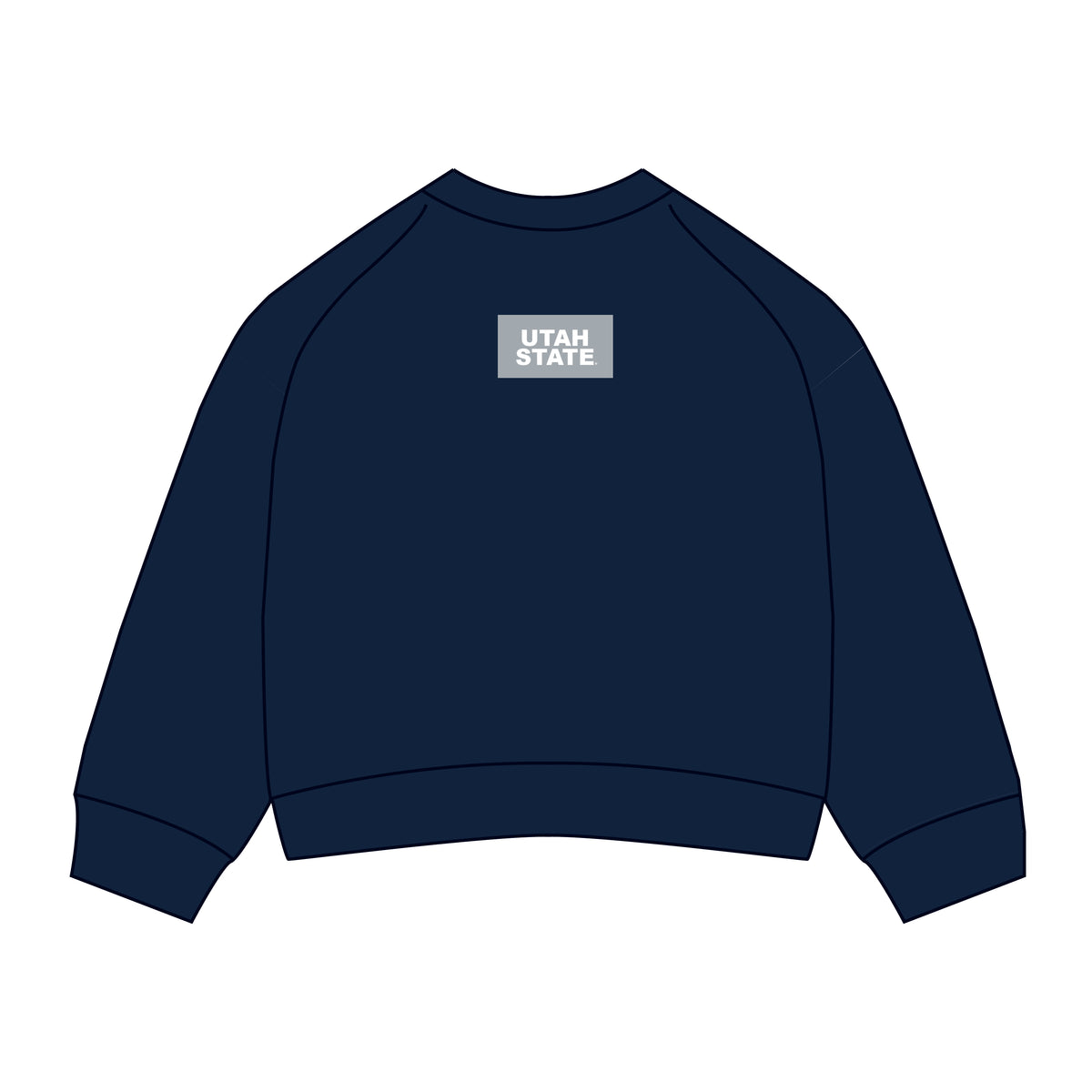 The Ava Airy Crewneck Utah State Woven Label | Navy