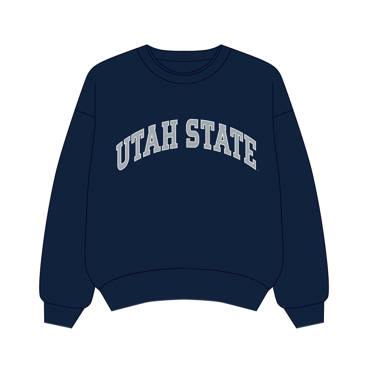 The Olivia Oversized Crewneck Utah State | Youth Navy