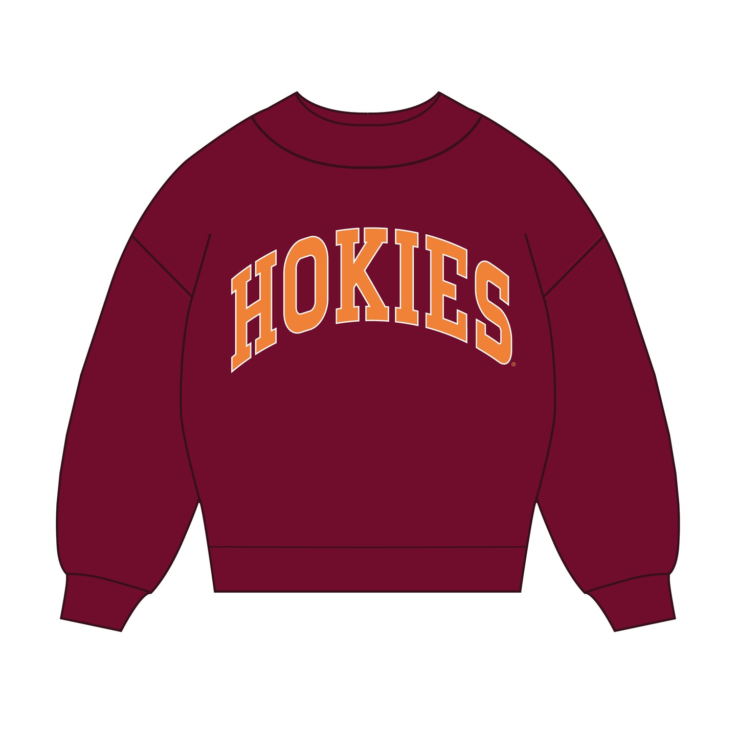 The Madi Classic Mockneck Hokies Applique | Maroon