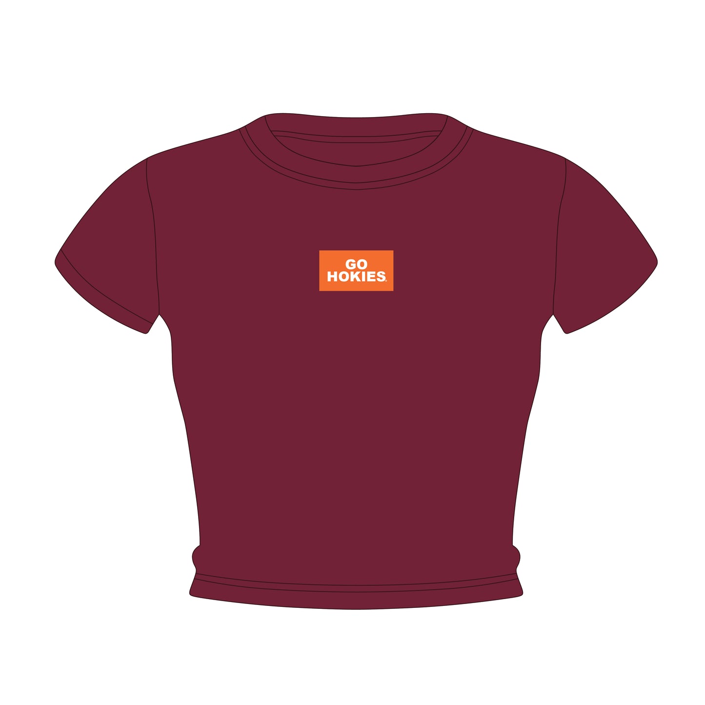 The Raegan Ribbed Baby Tee Go Hokies Woven Label | Youth Maroon