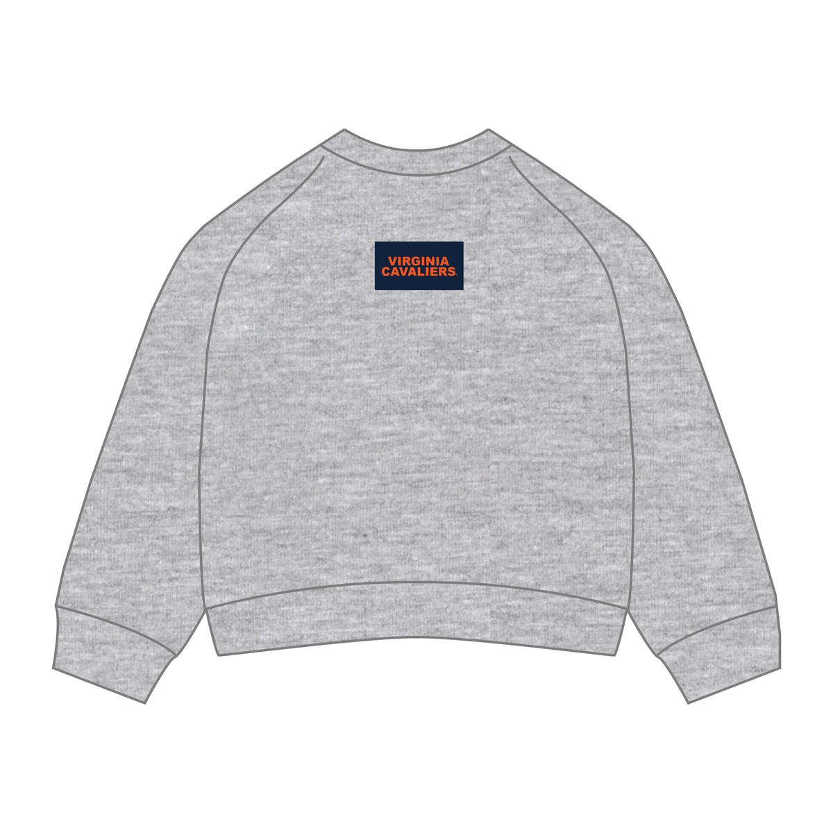 The Ava Airy Crewneck Virginia Cavaliers Woven Label | Heather Grey