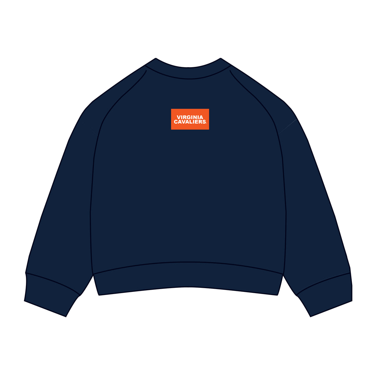 The Ava Airy Crewneck Virginia Cavaliers Woven Label | Navy