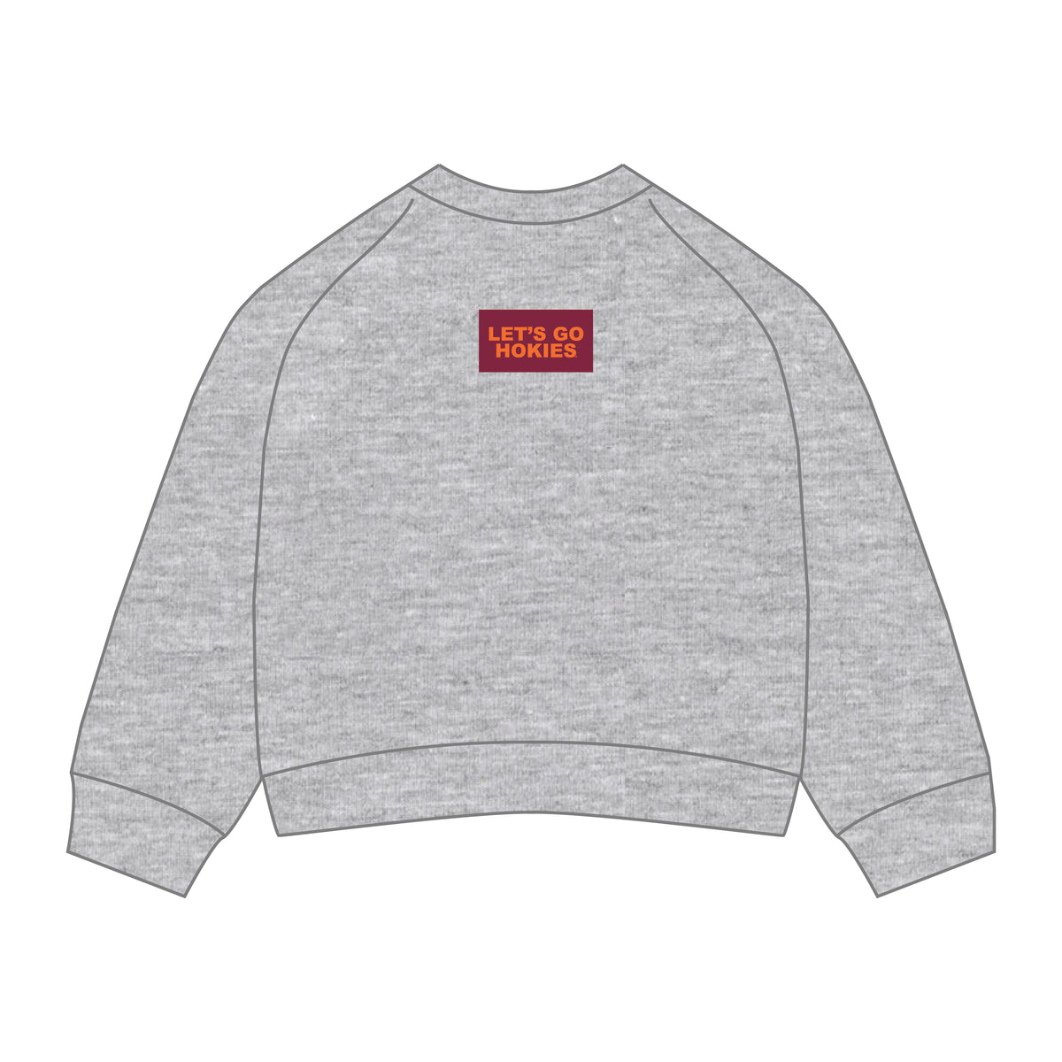 The Ava Airy Crewneck Let's Go Hokies Woven Label | Youth Heather Grey