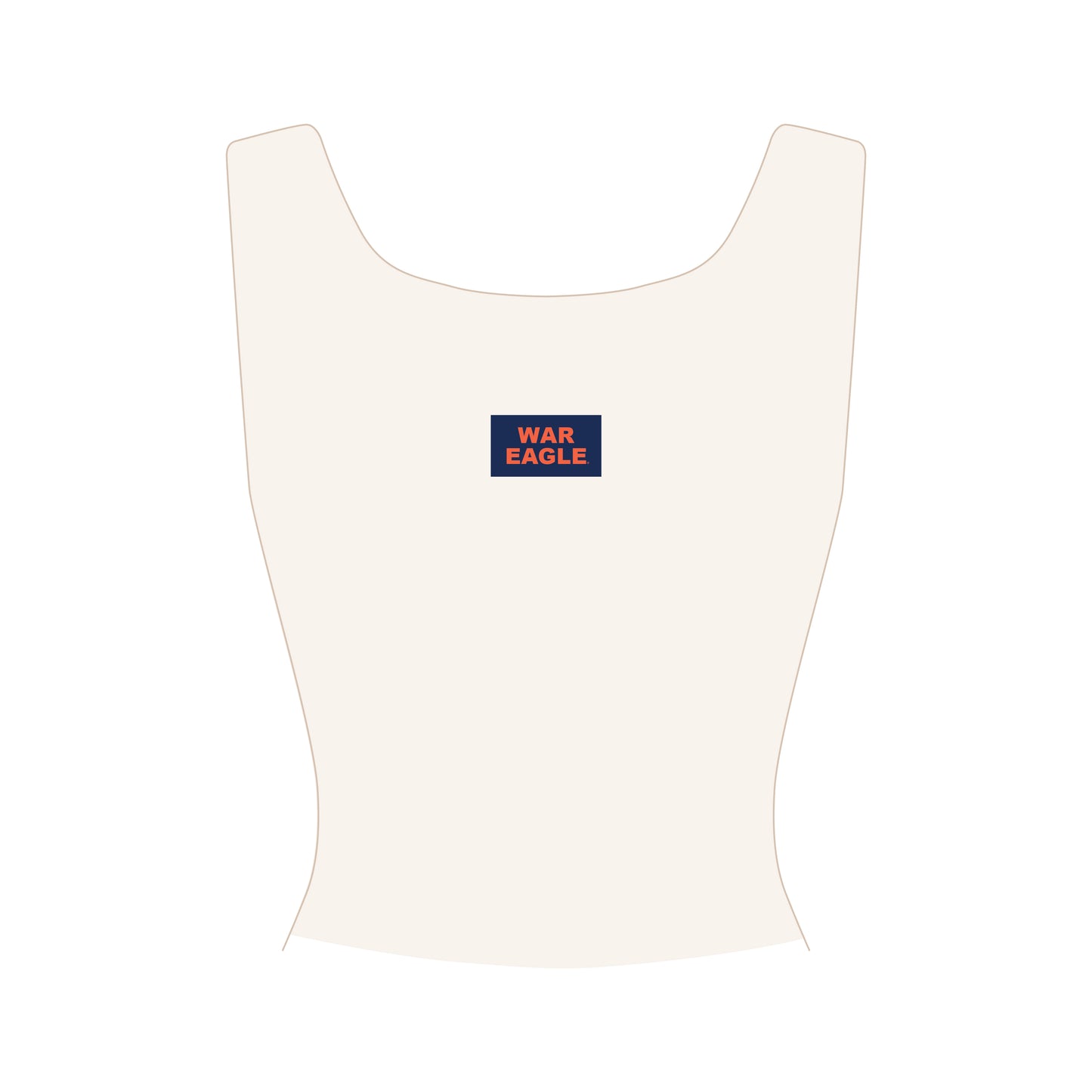 The Alli Ribbed Tank War Eagle Woven Label | Bone