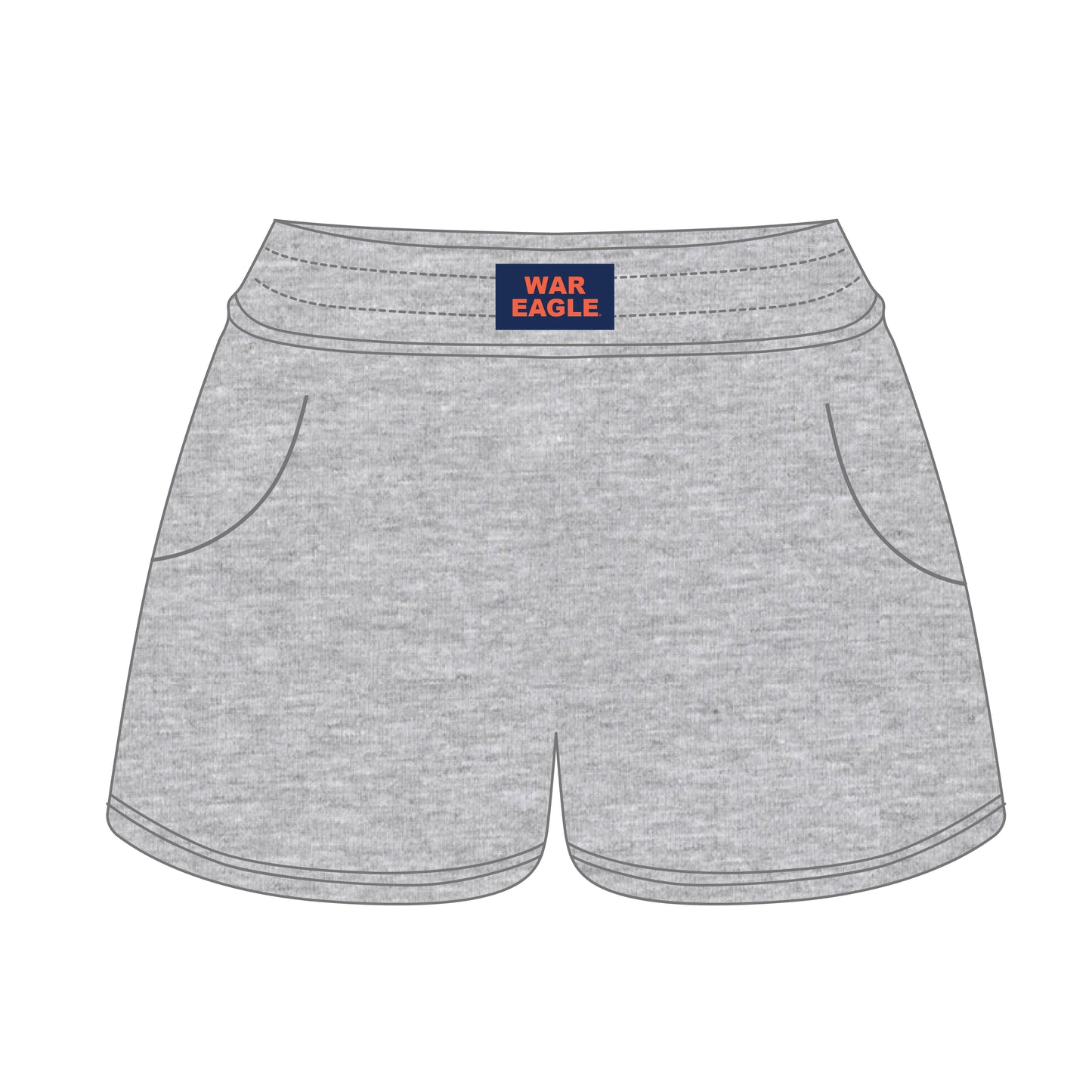 The Ava Airy Shorts War Eagle Woven Label | Heather Grey
