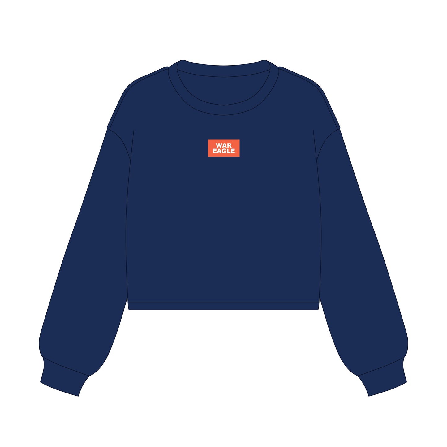 The Becca Boxy Crewneck War Eagle Woven Label | Youth Navy