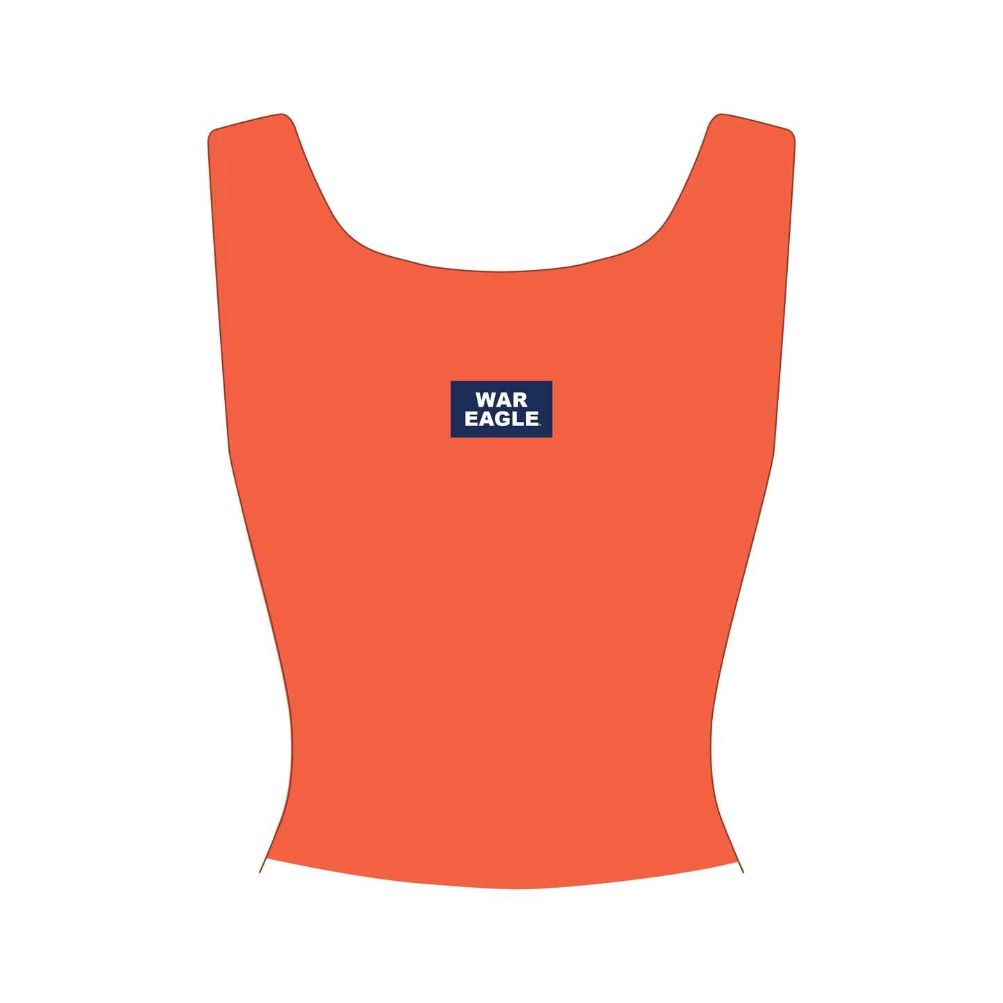 The Alli Ribbed Tank War Eagle Woven Label | Orange