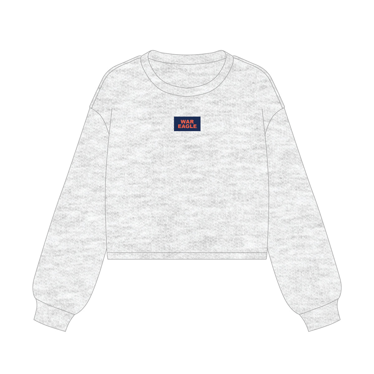 The Becca Boxy Crewneck War Eagle Woven Label | Ash