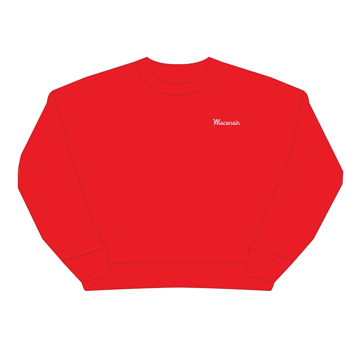 The Brooke Solid Crewneck Wisconsin | Youth Bright Red