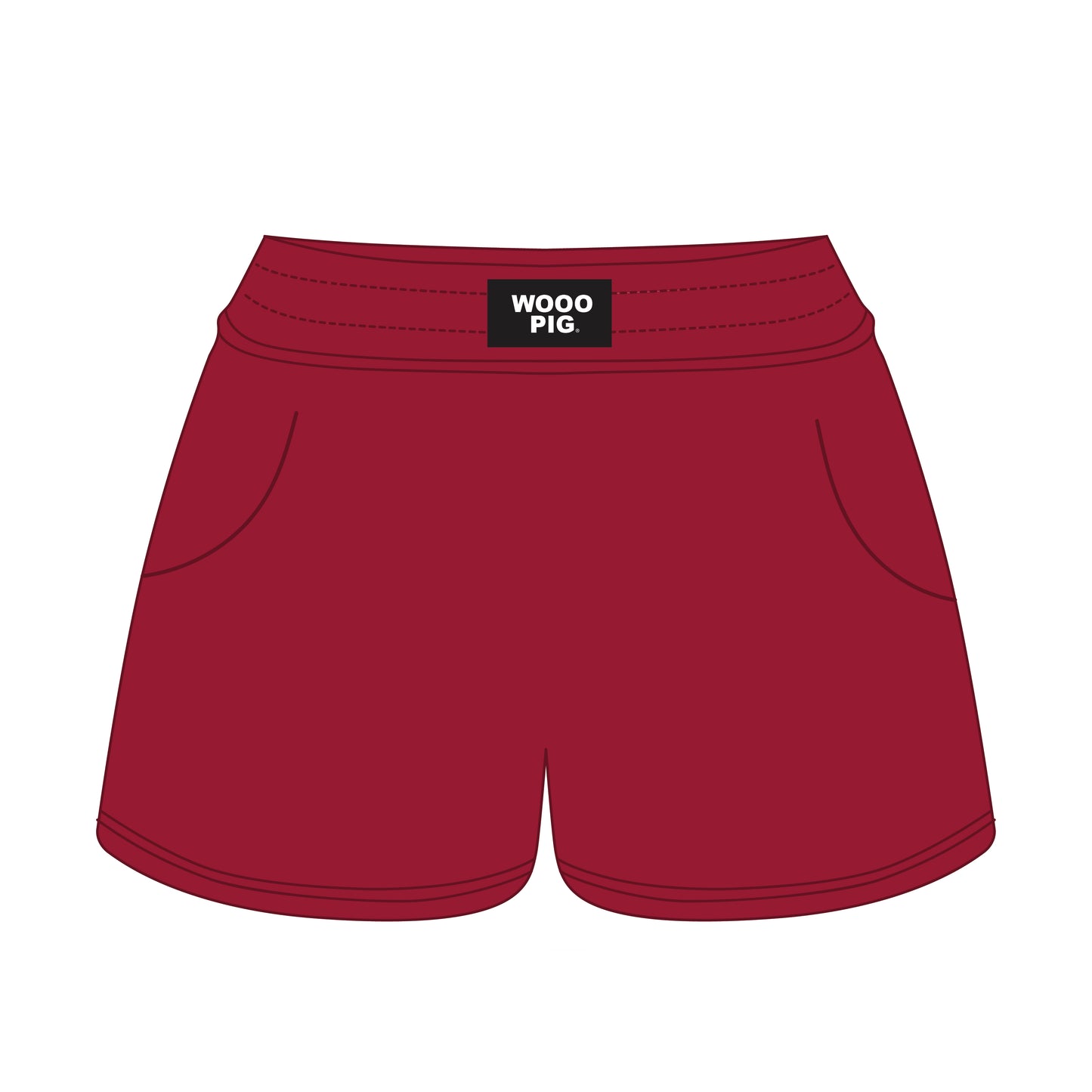 The Ava Airy Shorts Wooo Pig Woven Label | Crimson