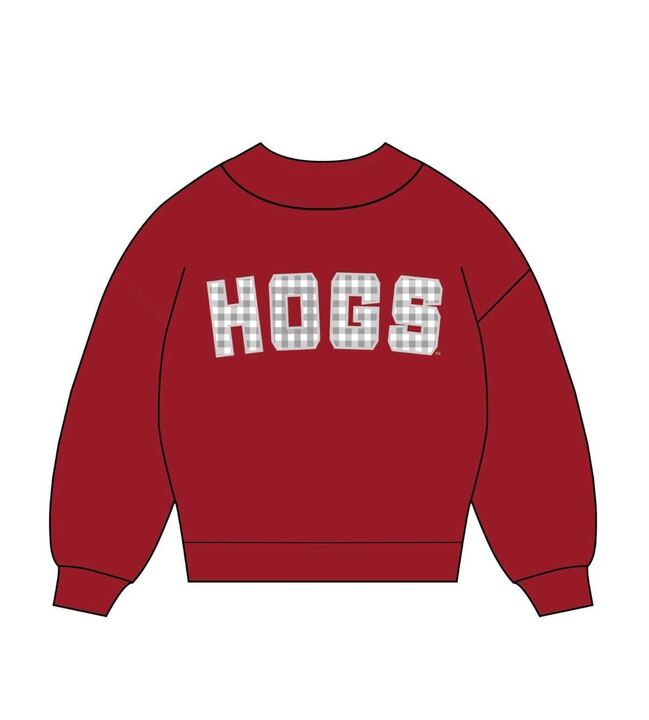 The Mallory Gingham Mockneck Arkansas | Youth Crimson