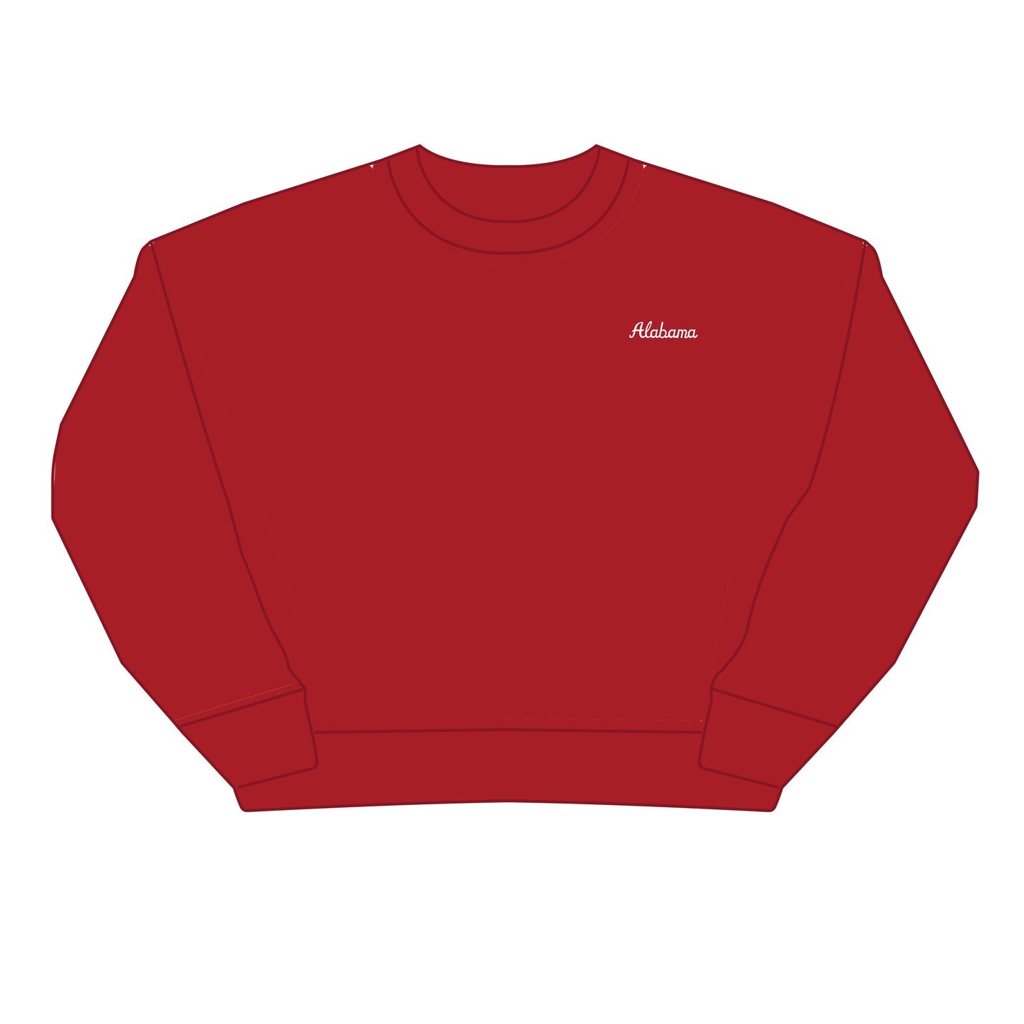 The Brooke Solid Crewneck Alabama | Youth Crimson