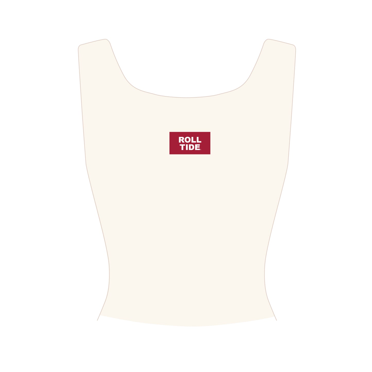 The Alli Ribbed Tank Roll Tide Woven Label | Bone