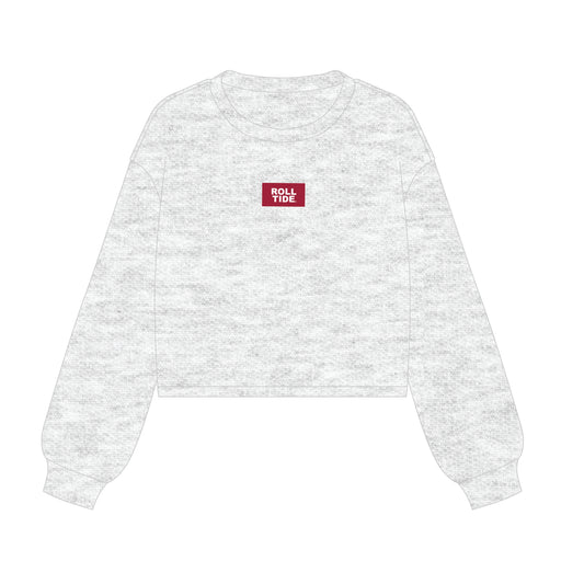 The Becca Boxy Crewneck Roll Tide Woven Label | Ash