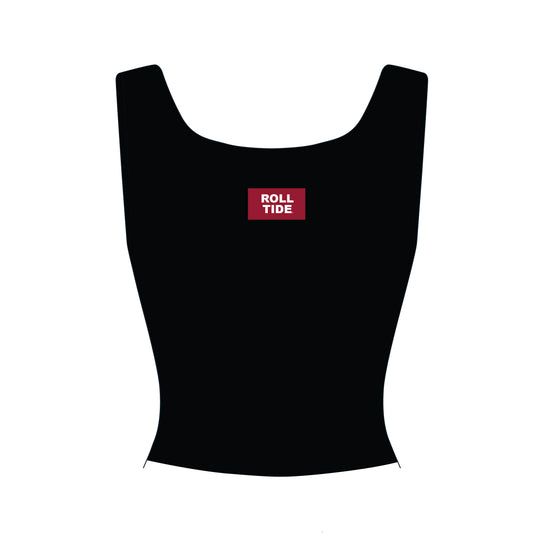 The Alli Ribbed Tank Roll Tide Woven Label | Youth Black