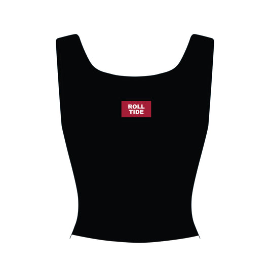 The Alli Airy Tank Roll Tide Woven Label | Youth Black