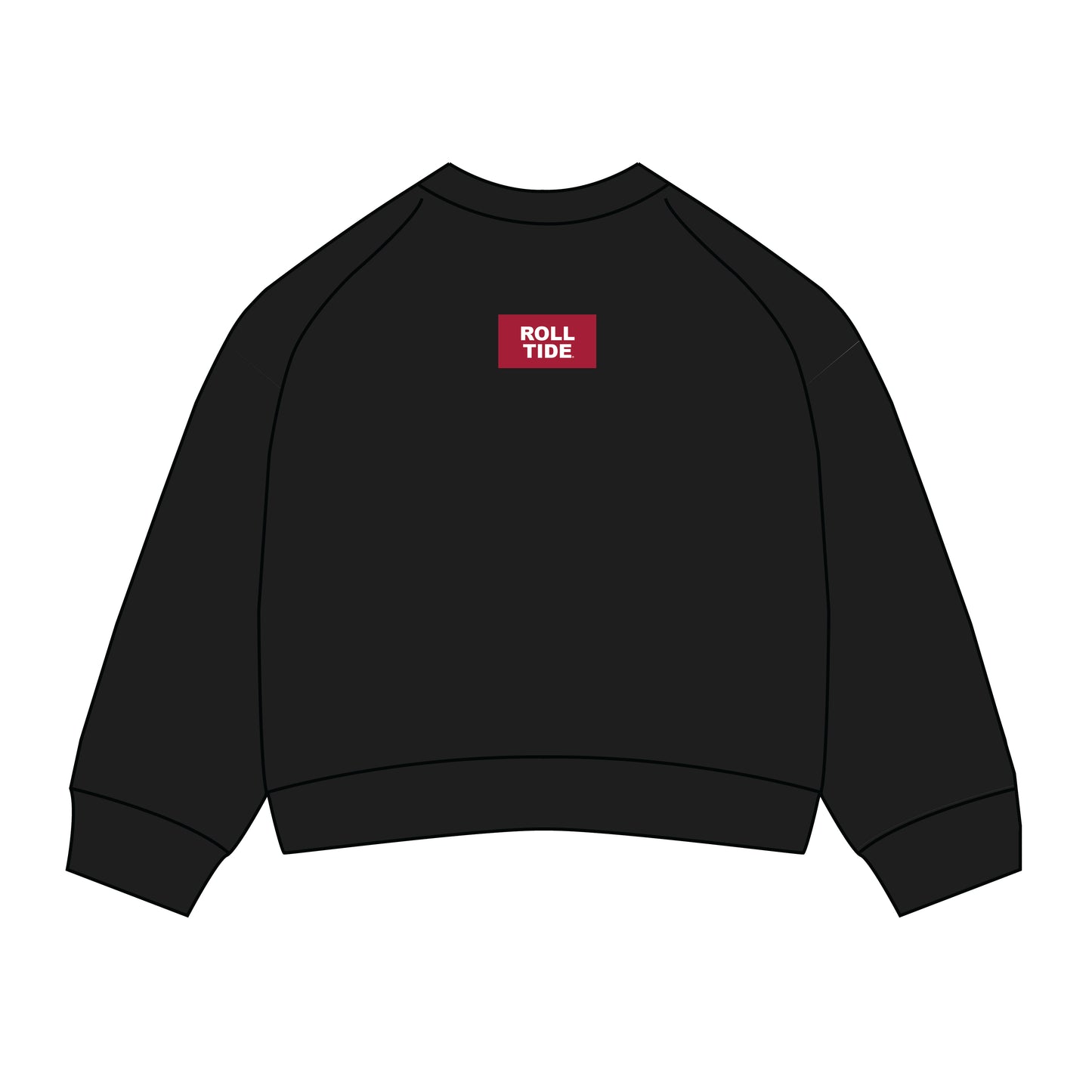 The Ava Airy Crewneck Roll Tide Woven Label | Black