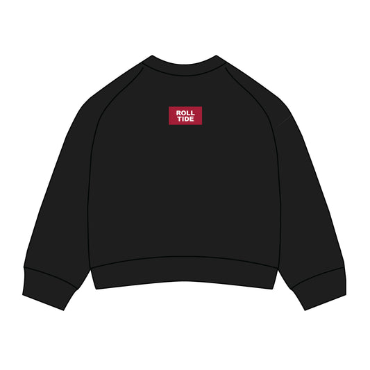 The Ava Airy Crewneck Roll Tide Woven Label | Youth Black