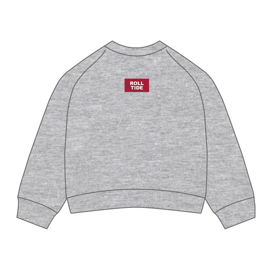 The Ava Airy Crewneck Roll Tide Woven Label | Heather Grey