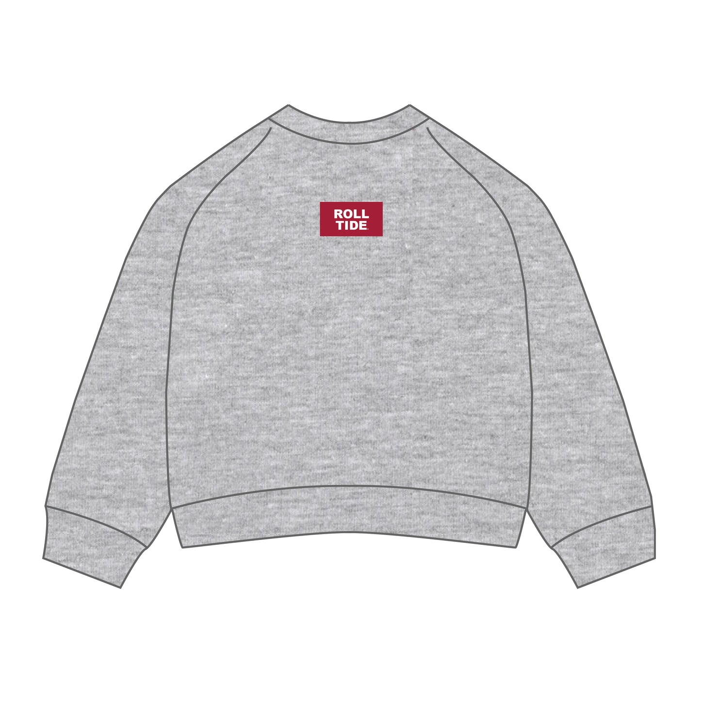 The Ava Airy Crewneck Roll Tide Woven Label | Youth Heather Grey