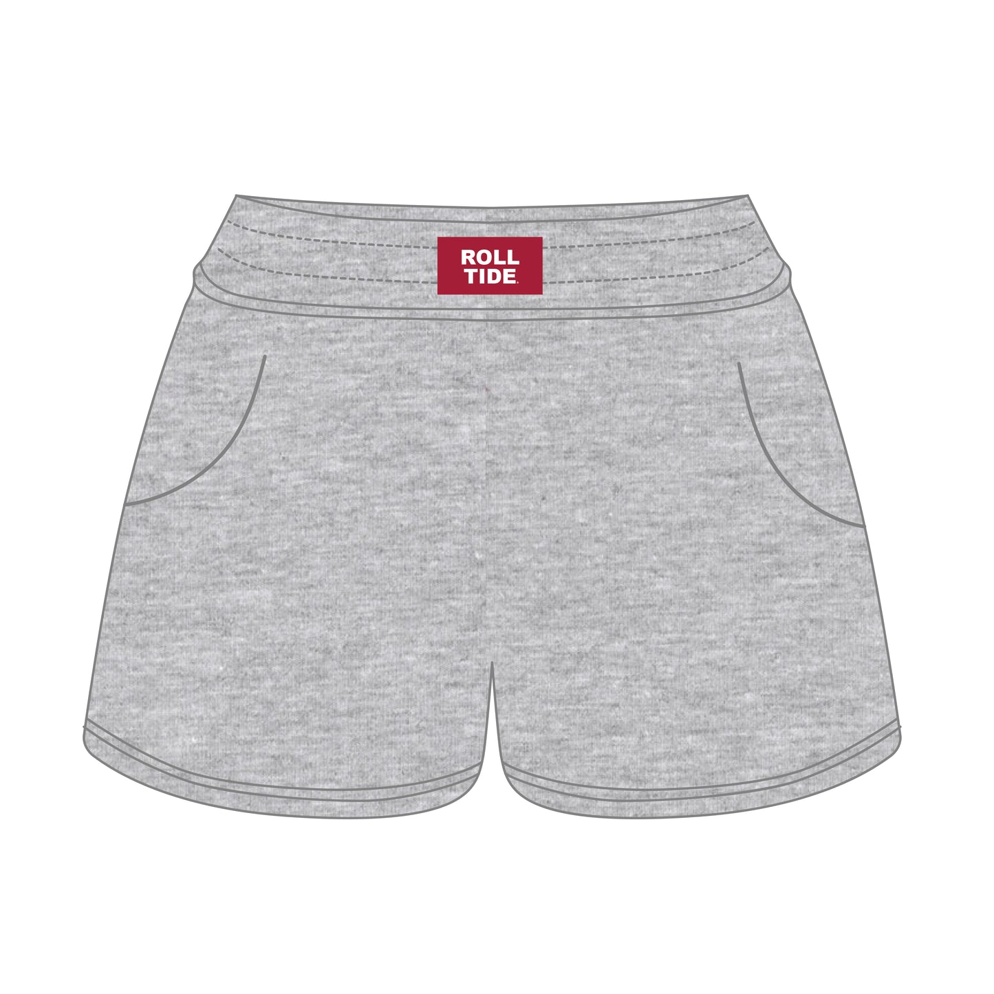 The Ava Airy Shorts Roll Tide Woven Label | Heather Grey