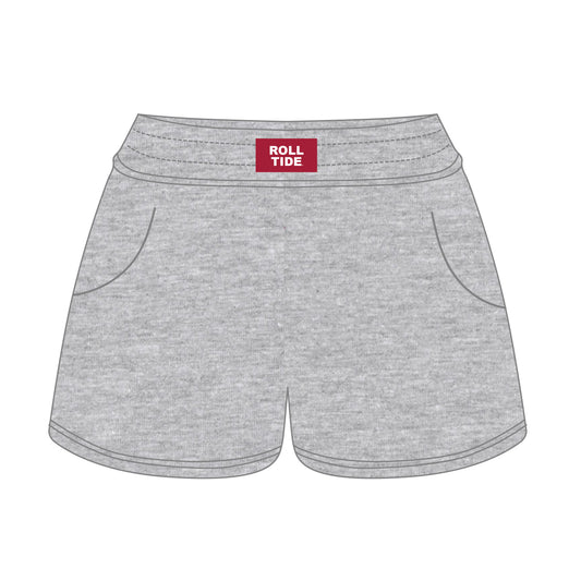 The Ava Airy Shorts Roll Tide Woven Label | Heather Grey