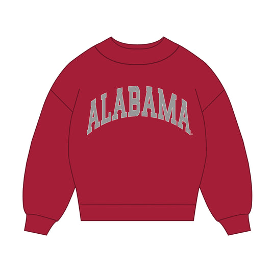 The Madi Classic Mockneck Alabama Applique | Crimson