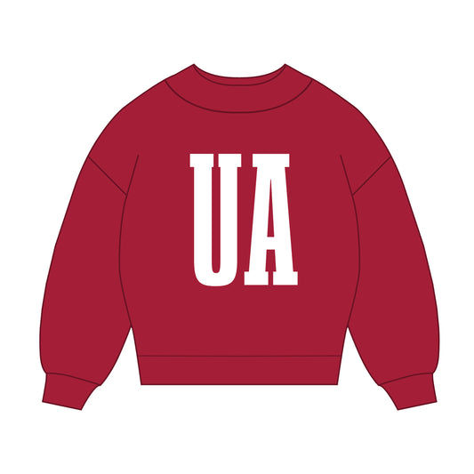The Madi Varsity Mockneck Alabama | Crimson