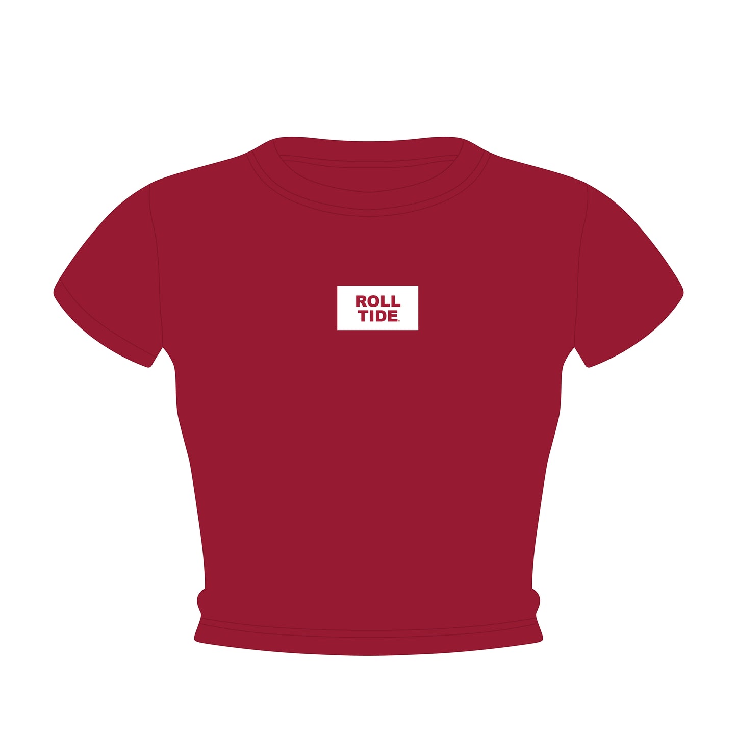 The Raegan Ribbed Baby Tee Roll Tide Woven Label | Youth Crimson