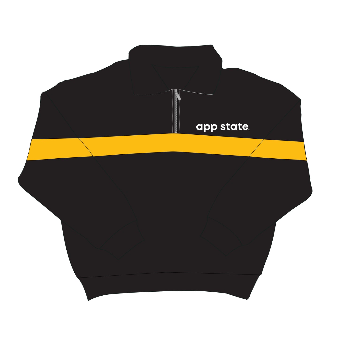 The Heather Half Zip App State | Youth Black
