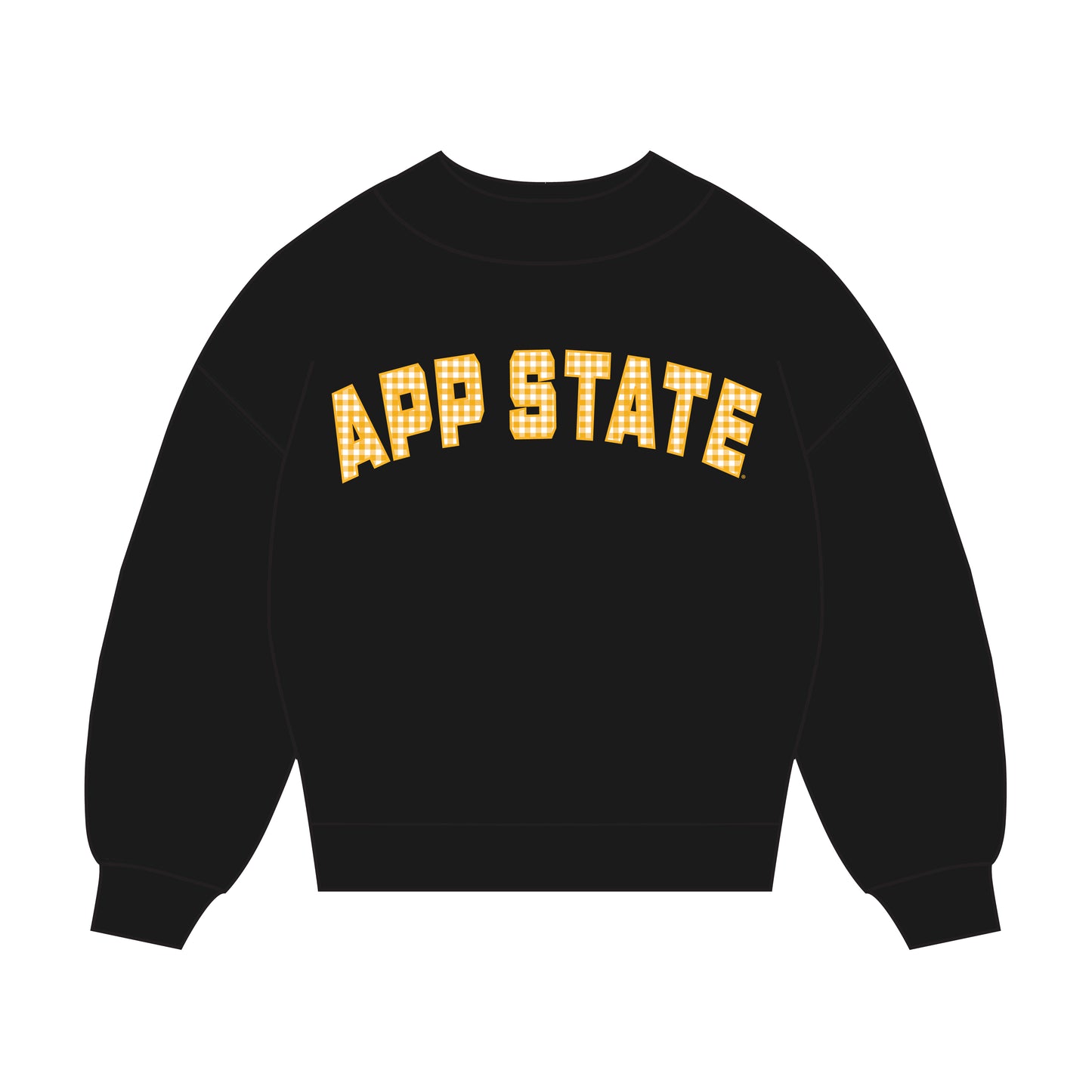 The Mallory Gingham Mockneck App State | Youth Black