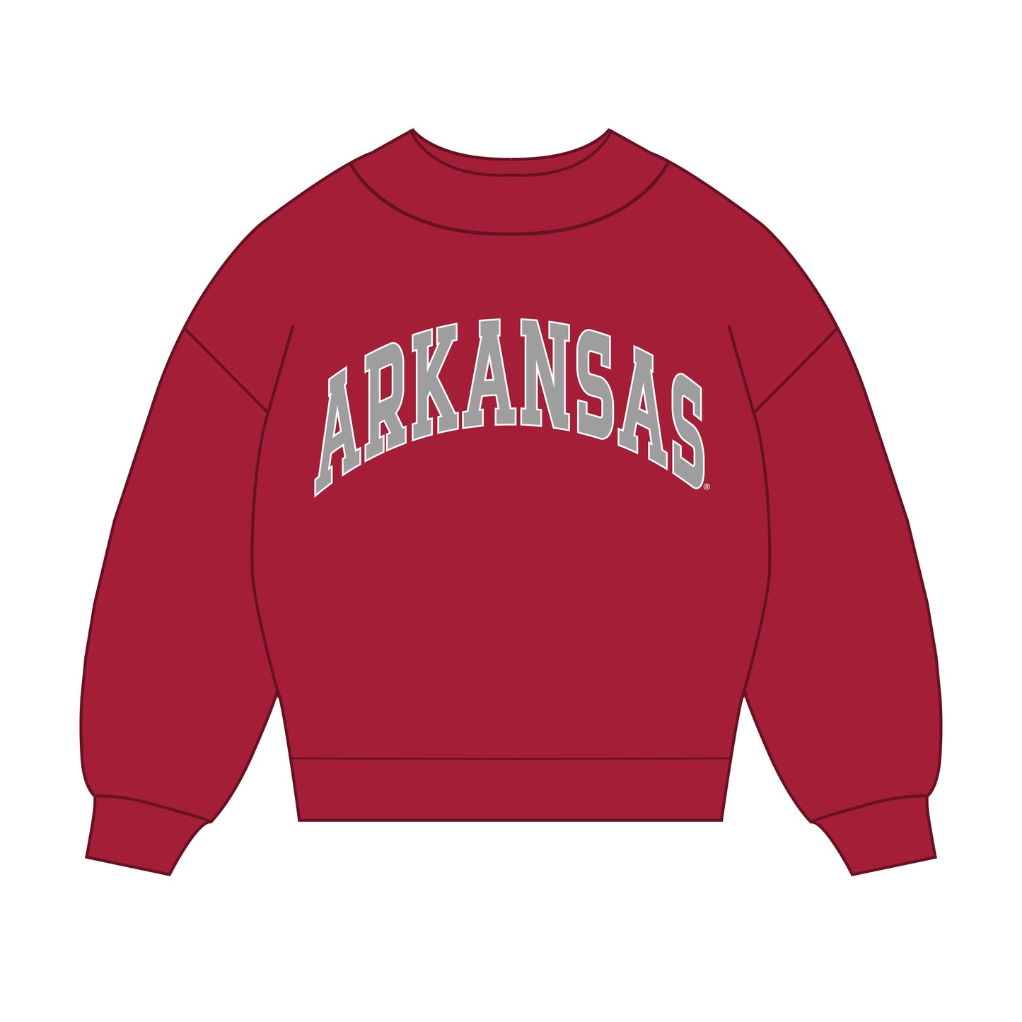 The Madi Classic Mockneck Arkansas Applique | Crimson