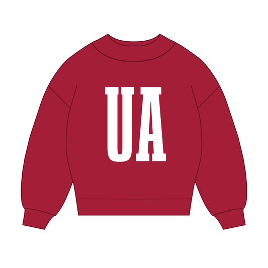 The Madi Varsity Mockneck Arkansas | Crimson
