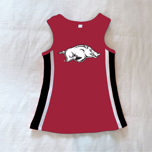 The Power Stripe Cheer Dress Arkansas | Youth Crimson