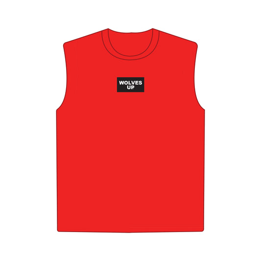 The Anna Active Tank Wolves Up Woven Label | Bright Red
