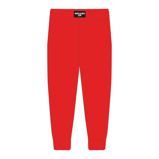 The Becca Joggers Wolves Up Woven Label | Bright Red